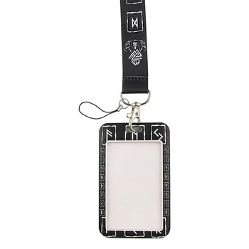 P1917 Dongmanli Viking Rune keychain virvelę Badge, ID Lanyards/ Mobiliųjų Telefonų Virvės/ Klavišą Virvelę ant Kaklo Dirželiai Priedai