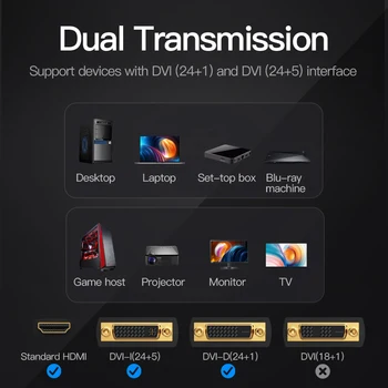 Paj DVI HDMI Adapteris, DVI į HDMI Konverteris 24+1 Vyrų ir Moterų 1080P HDTV Jungtis, skirta PC, PS3 Projektorius, TV Box BLUE-RAY nauja