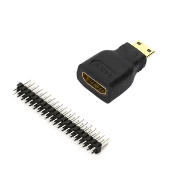PC Adapteris Mini HDMI Male HDMI Female Adapter + Mikro USB Į USB Kabelis + Vyras GPIO Pin Adapteriai Combo Aviečių Pi Nulis