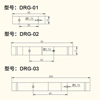 PCB plokštės Montavimo Laikiklis, Skirtas Montuoti DIN Bėgelio Tvirtinimo Adapteris 2x+4x Varžtai DRG-03, skylučių yra 45mm