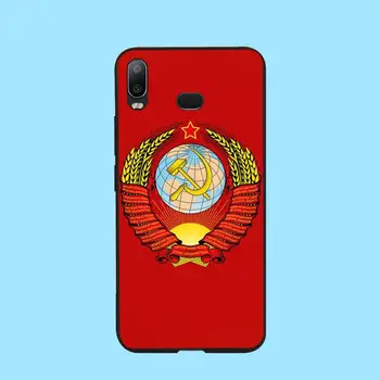 PENGHUWAN Sovietų Sąjunga SSRS Vėliavos TPU juodas Telefonas Padengti Korpuso Samsung A10 A20 A30 A40 A50 A70 A71 A51 A6 A8 2018