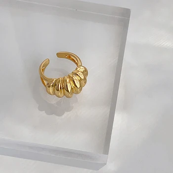 Peri'sBox Aukso Spalvos Crossiant Žiedai Susukti Geometrinis Žiedai Moterims Minimalistinio Atidaryti Krovimas Žiedas Reguliuojamas 2020 Karšto Papuošalai