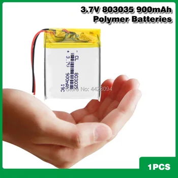 Polimero Ličio baterija 900mah), 3,7 V 803035 smart home MP3 garsiakalbiai Li-ion baterija dvr,GPS,mp3,mp4,mp5 galia bankas,garsiakalbis