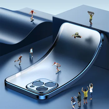 Prabanga Aikštės Danga atsparus smūgiams Silikoninis Telefono dėklas Skirtas iPhone 11 12 Pro Max Mini X Xs XR 7 8 Plus SE 2 Ultra Plonas, Minkštas Viršelis