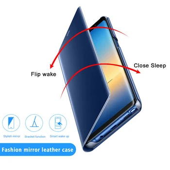 Prabanga Apkalos Smart Veidrodis Atvejais, Samsung Galaxy J2 Core 2018 SM-J260F/DS Apversti Apsauginis Telefono Dangtelis, skirtas 