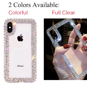 Prabanga Bling Kristalų Pajėgumų Padengti Atvejais iPhone 12 Mini Pro 11 Max XS Max XS XR X 6, 6s 7 8 Plus SE 2020 Diamond Fundas Coque