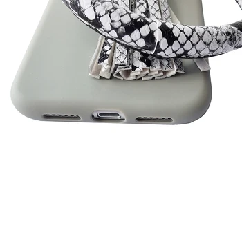 Prabanga Snakeskin odos apyrankė kutai telefono dėklas skirtas iphone 11 11Pro XR X XS Max SE 6S 7 8 Plus Matte minkšto silikono atveju