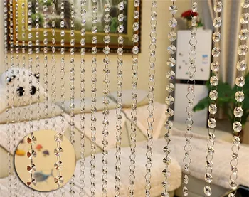 Prabangūs Krištolo Užuolaidų Stiklo Granulių Flash Linija Blizga Kutas String Durų Užuolaidos Langą Kambarį Daliklis Namų Puošybai