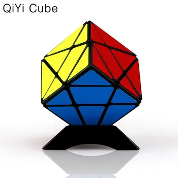QIYI Ašis Magic Cube Pakeisti Netaisyklingai Jinggang Profesinės Įspūdį Sukimosi Ašis Kubas su Matinio stiklo Lipdukas 3x3x3 Juoda Kūno Kubas