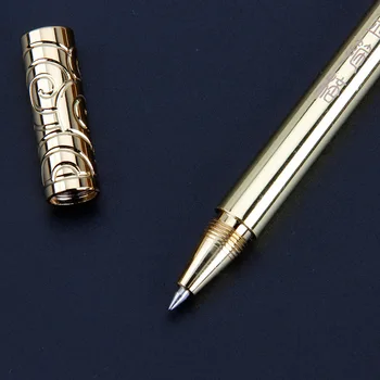 Rankų darbo žalvario pen kūrybos Ruyi aukso cudgel raštinės reikmenys, metalo neutralus pen verslo retro aukso parašą pen