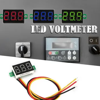 Raudona / Žalia / Mėlyna DC 0V-30 V 0-100V 1 Vnt Digital Voltmeter LED Ekranas, Mini 2/3 Laidai voltmetras Ammeter Didelis Tikslumas
