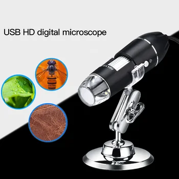 Reguliuojamas 1600X 2MP 8 LED Skaitmeninis Mikroskopas Tipo C/Micro USB didinamasis stiklas Elektroninių Stereo USB Endoskopą Telefono PC