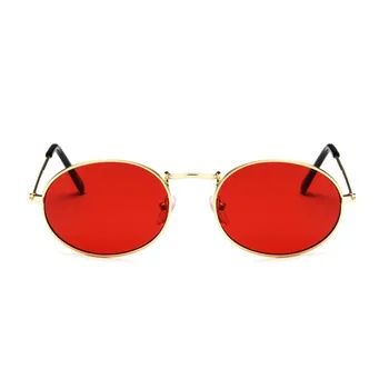 Retro Ovalo formos Akiniai nuo saulės Moterims 2019 Prabangos Prekės ženklo Dizaineris Derliaus Maža Juoda Raudona Geltona Atspalvių Saulės Akiniai Moterų Oculos UV400
