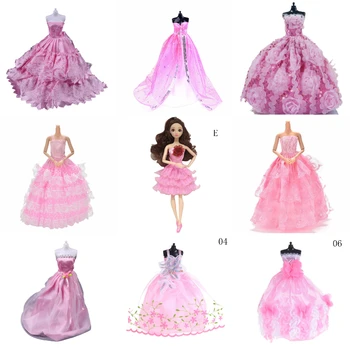Rožinės spalvos Elegantiškas Vestuvių Suknelės, Drabužiai vakarinę Suknelę Rankų darbo Drabužiai, Suknelės Auga Aprangą Lėlės Suknelė