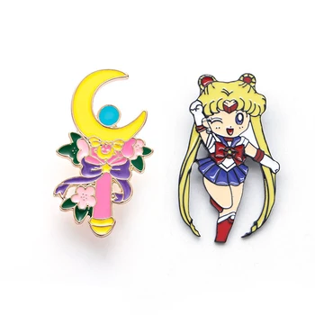 Sailor Moon Usagi Tsukino Emalio Sagės Smeigtukai Ženklelis Atvartas Smeigtukai Metalų Lydinio, Mados, Papuošalai, Aksesuarai Dovanos