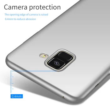 Samsung Galaxy A8 A8Plus 2018 Atveju Aukštos kokybės Kietojo PC Slim Matinis Odos Apsauginį dangtelį atvejais, samsung a8 plius 2018