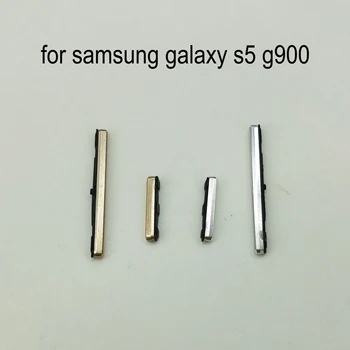 Samsung Galaxy S5 G900F G900H G900I G900 i9600 G900FD G900MD Telefono Korpusas Tūris Maitinimo Mygtuką On Off Pusėje Klavišą Aukso