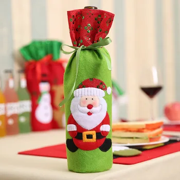 Santa Claus Raudono Vyno Butelis Krepšiai Blizgančiais Sniego Šampano Dovanos Turėtojai Kalėdos Kalėdų Dekoracijas Namų Navidad 2021 Decors