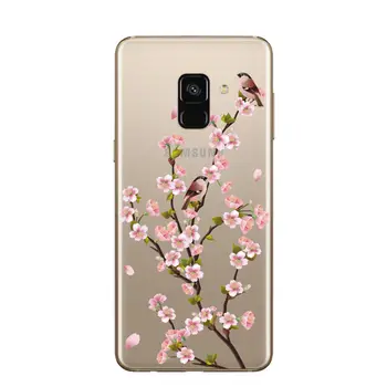 Seksualus Gėlių Raštas Minkštos TPU Silicio Telefono Case Cover For Samsung Galaxy A5 j3 skyrius J5 J7 2016 2017 A6 A8 J4 J6 2018 Gėlių Coque