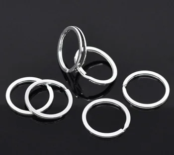 Sidabro Padengtą Metalo Tuščių paketų prižiūrėtojų raktinę Keychain Split Ring Pulteliais Raktų pakabukas Žiedai Moterys Vyrai 