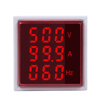 Skaitmeninis LED Volt Amp HZ AC Ammeter Voltmeter Srovės Dažnio, Įtampos Indikatorius, Testeris, Matuoklis Signalo Žibintai 60-500V 100A 20-75Hz