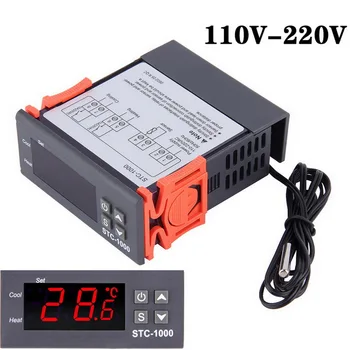 Skaitmeninis Temperatūros Reguliatorius Termostatas Thermoregulator Inkubatorius LED 10A Šildymo Aušinimo STC-1000 STC 1000 12V 24V 220V