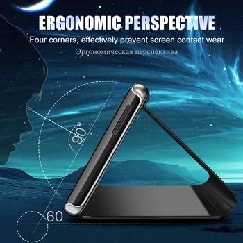 Smart Veidrodis Peržiūrėti Apversti Telefoną Atveju Huawei Honor 8X 9X 30 Lite P20 Pro Mate 30 20 10 Lite P Smart Z Y6 Y9 Y7 Premjero 2019 Dangtis