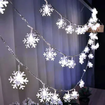 Snaigės String Šviesos diodų (LED) Kalėdinė Dekoracija Namuose Navidad Kalėdų Papuošalų, Namų Lauko Kalėdos 2021 Naujųjų Metų