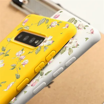 Spalvinga Gėlių Lapai TPU Case For Samsung Galaxy Note 20 J5 J7 A5 2017 J6 A6 Plius A7 A8 A9 2018 M30 M30S M51 M11 M21 M31 Coque