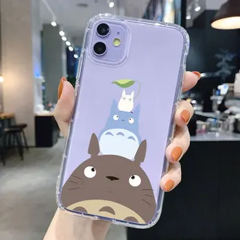 Spirited Away Ghibli Anime Kaonashi Mielas Totoro Telefono dėklas skirtas iPhone 12 Pro 11pro 5S 6 6s 7 8 Plius XR XS Max TPU Silikono Padengti