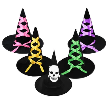 Suaugusiųjų Vaikų Vaikų Helovinas Ragana Skrybėlės Maskuotis Wizard Hat Cosplay Kostiumų Priedai Helovinas Šalis Fancy Dress Dekoras