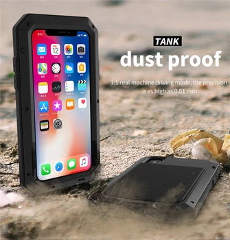 Sunkiųjų Apsaugos Doom Metalo Šarvai Aliuminio Atveju iPhone, 11 Pro 7 8 Plius 6 6S X XS MAX XR 5 5S SE 2020 atsparus smūgiams Dangtis