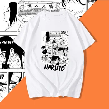 T-shirt Streetwear Naruto Sasuke Harajuku Cool Marškinėlius Vasaros Unisex Marškinėliai Japonų Anime Juokingas Animacinių filmų Hip-Hop Viršūnes Tees Vyras