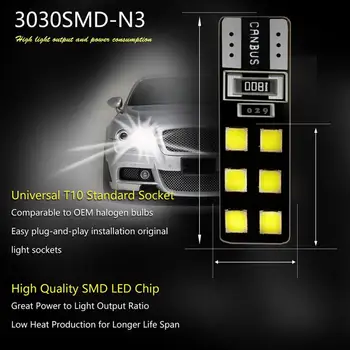 T10 Canbus 5730 12SMD 6000K Super Ryškus LED Lemputės Licencijos numerio apšvietimo Lemputės Metras/Skaitymas/Plotis/posūkio Žibintas Posūkio Pusėje Šviesos TXTB1