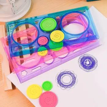 Tapyba Multi-funkcija Įdomų Puzzle Spirograph Vaikų piešinių Plastiko Valdovas Gali Pagerinti Pradėti Sugebėjimas Dirbti GYH