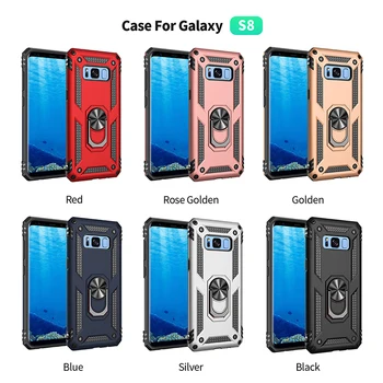 Telefono dėklas Samsung Galaxy S20 S10E S10 S9 S8, S7 Pastaba 8 9 10 20 Plus Ultra Pro Lite 5G atsparus smūgiams Šarvai Automobilio Savininkas Žiedas Dangtelis