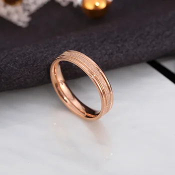 TRANKYTI Rose Aukso Spalvos Matinio Piršto Žiedas Vestuvinis žiedas vestuvinis žiedas Papuošalai 316L Nerūdijančio Plieno Aukščiausios Kokybės Niekada Išnyks