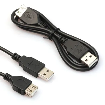 Universalus 2ft/60cm Black USB Vyrų ir Moterų Pratęsimo Extender Duomenis, M/F Adapterio Kabelį Gamyklos Lašas Laivybos Kaina
