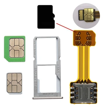 Universalus TF Hibridas Sim kortelės Lizdas dvi SIM Kortelė, Adapteris Micro SD Extender 