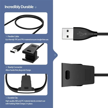 USB Greito Įkrovimo Kabelį, Dėklą, Kroviklį Fitbit Mokestis 2 Nemokamai Kabelis Fitbit Alta HR Alta Apyrankės Apyrankės Doko Adapteris