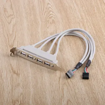 USB Hub KOMPIUTERIO pagrindinė Plokštė 4-Uostai, USB2.0 Centru Su 9 Pin Header Galinio Skydo Plėtros Laikiklis Priimančiosios Adapterio Kabelis
