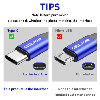 USLION 3A USB Kabelį, Tipas C Kabelio Greito Įkrovimo Laidą 