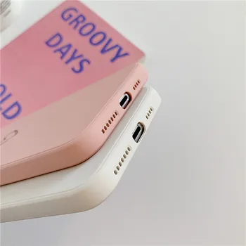 USLION Skystu Silikonu Meilė Širdies Telefono dėklas Skirtas iPhone 11 Pro Max X XR Xs Max Minkštos vientisos Spalvos Galinį Dangtelį iPhone 7 8 Plius