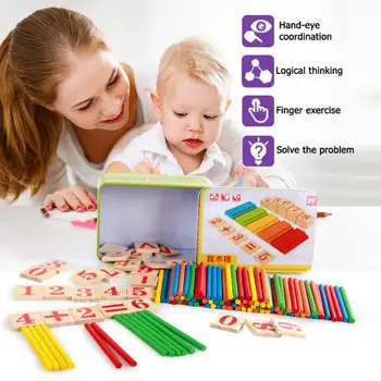 Vaikus Matematikos Žaislas Medinis Ikimokyklinio Ankstyvo Mokymosi Dėlionės, Žaislai Vaikams, Matematikos Žaidimas Stick Matematikos Numerių Skaičiavimo Juostos