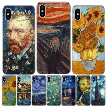 Van Gogh aliejaus tapybai Telefono dėklas Skirtas iphone 12 MIni 11Pro MAX XS 8 7 6 6S Plus X 5 5S SE XR SE 2020 Padengti Shell Coque