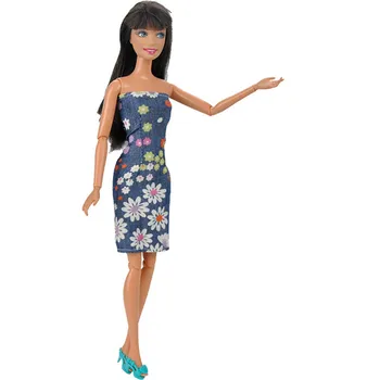 Vasaros Gėlių Suknelė Komplektai Barbie, BJD Doll Drabužių Priedai Žaisti Namas, Padažu, Vaikams, Žaislai , Įvairių Spalvų