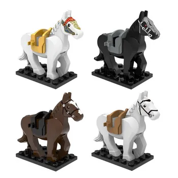 Viduramžių Riterių Žirgų Mūšis Žirgas Vilkas Modelio Paveikslas Blokai Construstion Statybinės Plytos Žaislai Vaikams