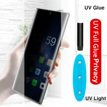 Visa Skysti Klijai UV Privacy Screen Protector For Samsung Galaxy Note 8 9 10 20 S8 S9 S10 S20 Plus Ultra Grūdintas Stiklas Anti Spy