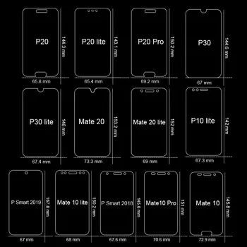 Visiškai Padengti Grūdinto Stiklo Huawei P40 30 Lite P20 Pro P Smart 2019 Screen Protector Apsauginė Stiklo Huawei Mate 30 20