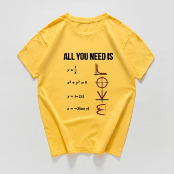 Viskas ko Jums Reikia-Tai Meilė, juokinga Atsitiktinis Marškinėlius moterims trumpomis Rankovėmis vasarą moterys t-shirt Matematika medvilnės moterų drabužiai viršūnes tee harajuku